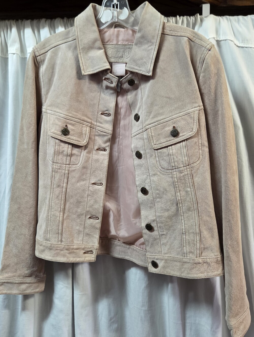 Austin Clothing Co. Light Pink Suede Trucker Jacket